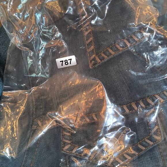 Liz Claiborne Denim Jean Jacket Women's Size L Stitching Button Up Pockets Y2k - Picture 14 of 14